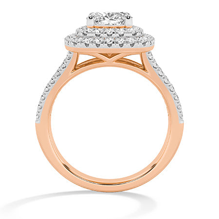 Cushion LG Diamond Ring in Yellow Gold - Binson Diamonds Antwerp