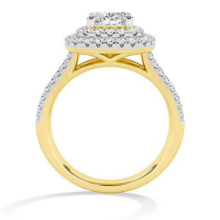 Cushion LG Diamond Ring in White Gold - Binson Diamonds Antwerp