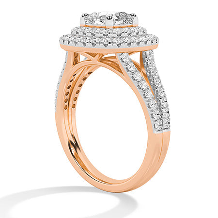 Cushion LG Diamond Ring in White Gold - Binson Diamonds Antwerp