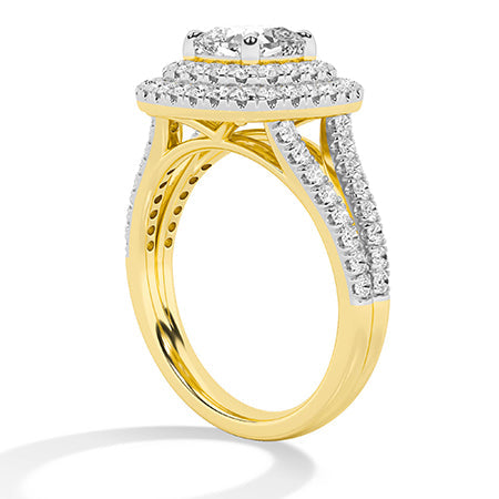 Cushion LG Diamond Ring in White Gold - Binson Diamonds Antwerp
