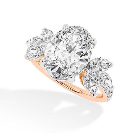 Oval LG Diamond Ring in Rose Gold - Binson Diamonds Antwerp