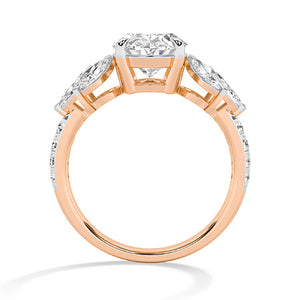 Oval Lab-Grown Diamond Ring in 18K rose gold, front view