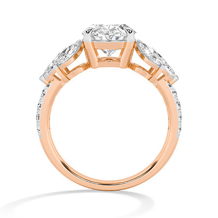 Oval LG Diamond Ring in Rose Gold - Binson Diamonds Antwerp