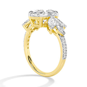 Oval Lab-Grown Diamond Ring in 18K yellow gold, side view