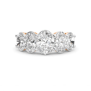 Oval Lab-Grown Diamond Ring in 18K rose gold, overhead view