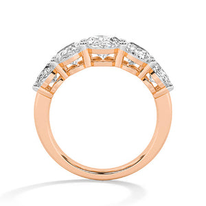 Oval Lab-Grown Diamond Ring in 18K rose gold, front view