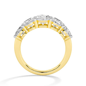 Oval Lab-Grown Diamond Ring in 18K yellow gold, front view