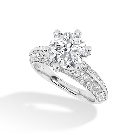 Round LG Diamond Ring in White Gold - Binson Diamonds Antwerp