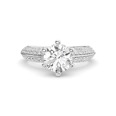 Round LG Diamond Ring in White Gold - Binson Diamonds Antwerp