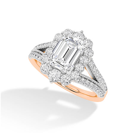 Emerald LG Diamond Ring in Rose Gold - Binson Diamonds Antwerp