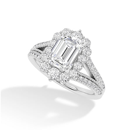Emerald LG Diamond Ring in Rose Gold - Binson Diamonds Antwerp