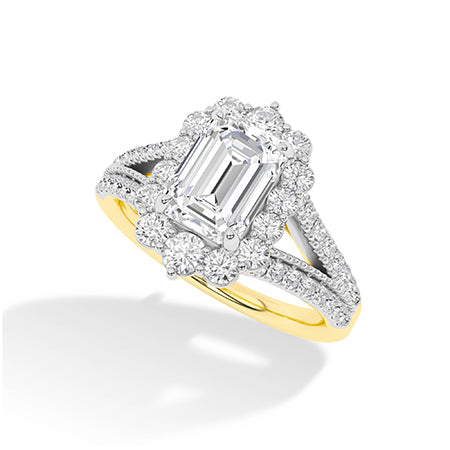 Emerald LG Diamond Ring in Rose Gold - Binson Diamonds Antwerp