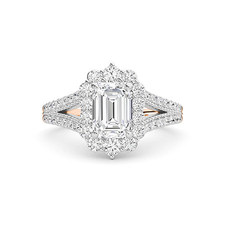 Emerald LG Diamond Ring in Rose Gold - Binson Diamonds Antwerp