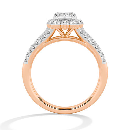 Emerald LG Diamond Ring in Rose Gold - Binson Diamonds Antwerp