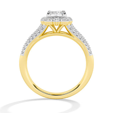 Emerald LG Diamond Ring in Rose Gold - Binson Diamonds Antwerp