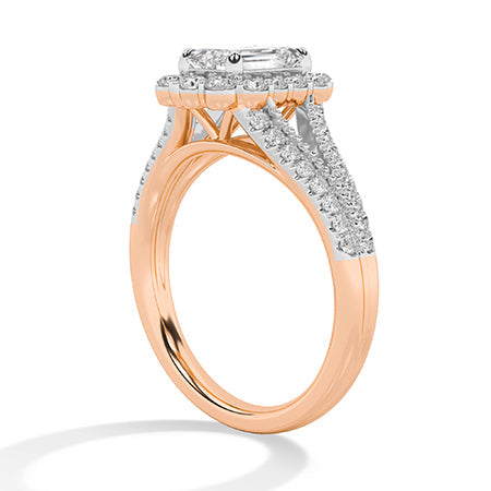 Emerald LG Diamond Ring in Rose Gold - Binson Diamonds Antwerp