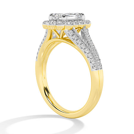 Emerald LG Diamond Ring in Rose Gold - Binson Diamonds Antwerp