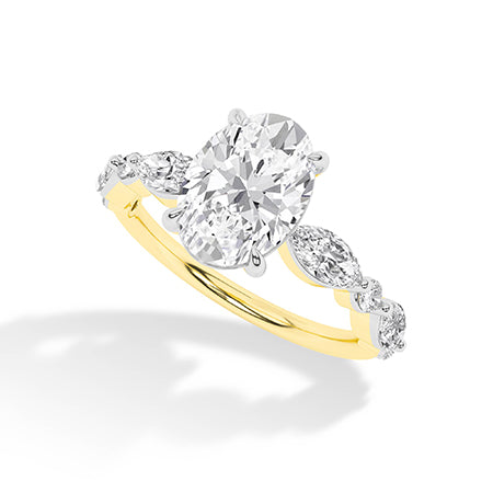 Oval LG Diamond Ring in Yellow Gold - Binson Diamonds Antwerp
