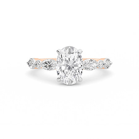 Oval LG Diamond Ring in Yellow Gold - Binson Diamonds Antwerp