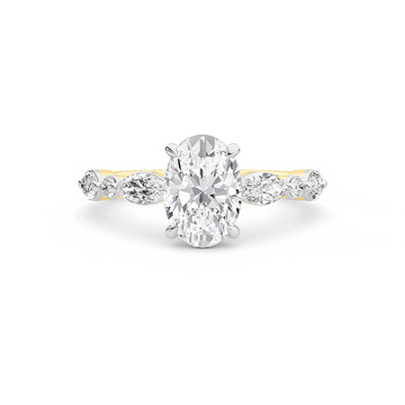 Oval LG Diamond Ring in Yellow Gold - Binson Diamonds Antwerp