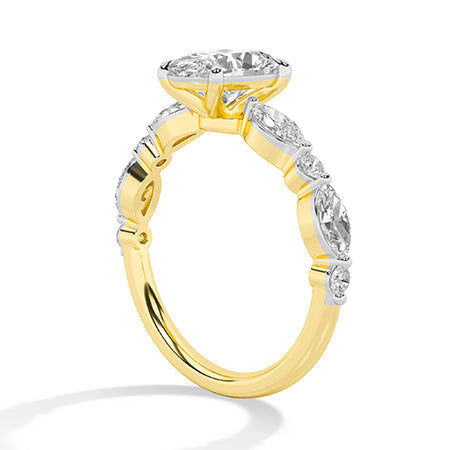 Oval LG Diamond Ring in Yellow Gold - Binson Diamonds Antwerp