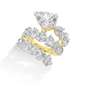 Heart Lab-Grown Diamond Ring in 18K yellow gold, angled view