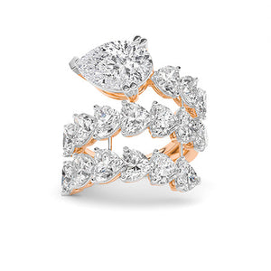 Heart Lab-Grown Diamond Ring in 18K rose gold, overhead view