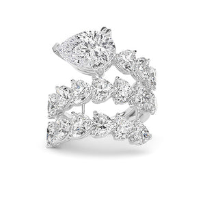 Heart Lab-Grown Diamond Ring in 18K white gold, overhead view