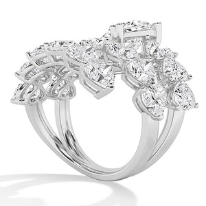 Heart Lab-Grown Diamond Ring in 18K white gold, side view