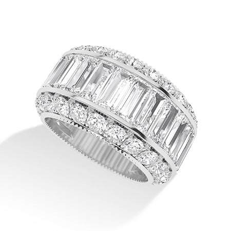 Baguette LG Diamond Ring in White Gold - Binson Diamonds Antwerp