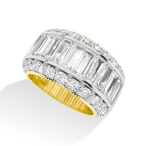 Baguette Lab-Grown Diamond Ring in 18K yellow gold, angled view