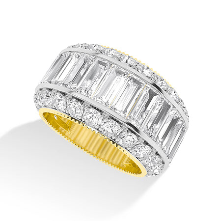 Baguette LG Diamond Ring in White Gold - Binson Diamonds Antwerp