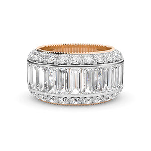 Baguette Lab-Grown Diamond Ring in 18K rose gold, overhead view