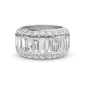 Baguette Lab-Grown Diamond Ring in 18K white gold, overhead view | Binson Diamonds