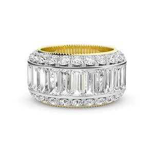 Baguette Lab-Grown Diamond Ring in 18K yellow gold, overhead view