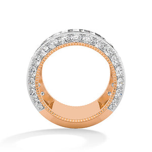 Baguette Lab-Grown Diamond Ring in 18K rose gold, front view