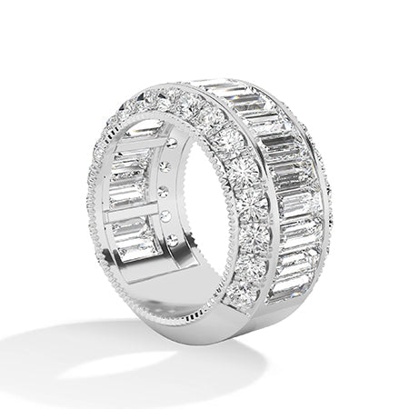 Baguette LG Diamond Ring in White Gold - Binson Diamonds Antwerp
