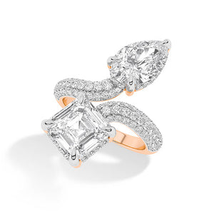Asscher LG Diamond Ring in Rose Gold - Binson Diamonds Antwerp