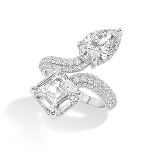 Asscher LG Diamond Ring in Rose Gold - Binson Diamonds Antwerp