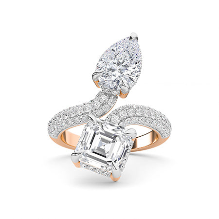 Asscher LG Diamond Ring in Rose Gold - Binson Diamonds Antwerp