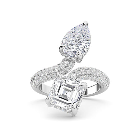 Asscher LG Diamond Ring in Rose Gold - Binson Diamonds Antwerp