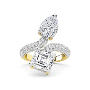 Asscher LG Diamond Ring in Rose Gold - Binson Diamonds Antwerp