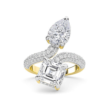 Asscher LG Diamond Ring in Rose Gold - Binson Diamonds Antwerp