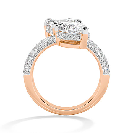 Asscher LG Diamond Ring in Rose Gold - Binson Diamonds Antwerp