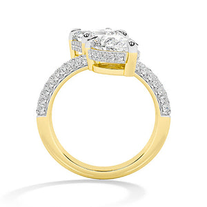 Asscher LG Diamond Ring in Rose Gold - Binson Diamonds Antwerp
