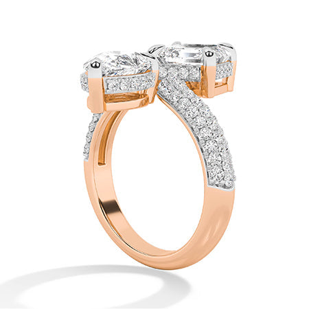 Asscher LG Diamond Ring in Rose Gold - Binson Diamonds Antwerp