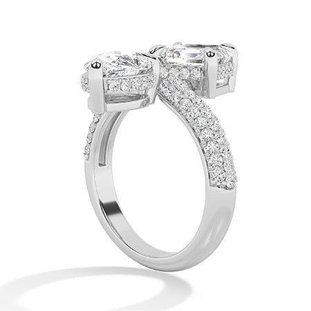 Asscher LG Diamond Ring in Rose Gold - Binson Diamonds Antwerp