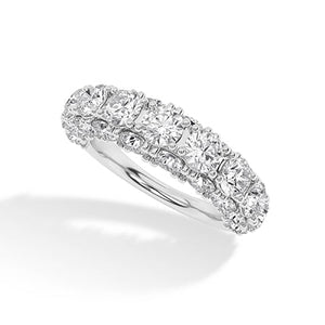 Round Lab-Grown Diamond Ring in 18K white gold, angled view