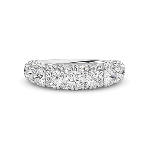 Round Lab-Grown Diamond Ring in 18K white gold, overhead view