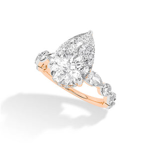 Pear LG Diamond Ring in Rose Gold - Binson Diamonds Antwerp